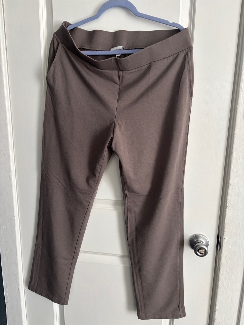 Slim Stretch Pull-On Pants in Taupe